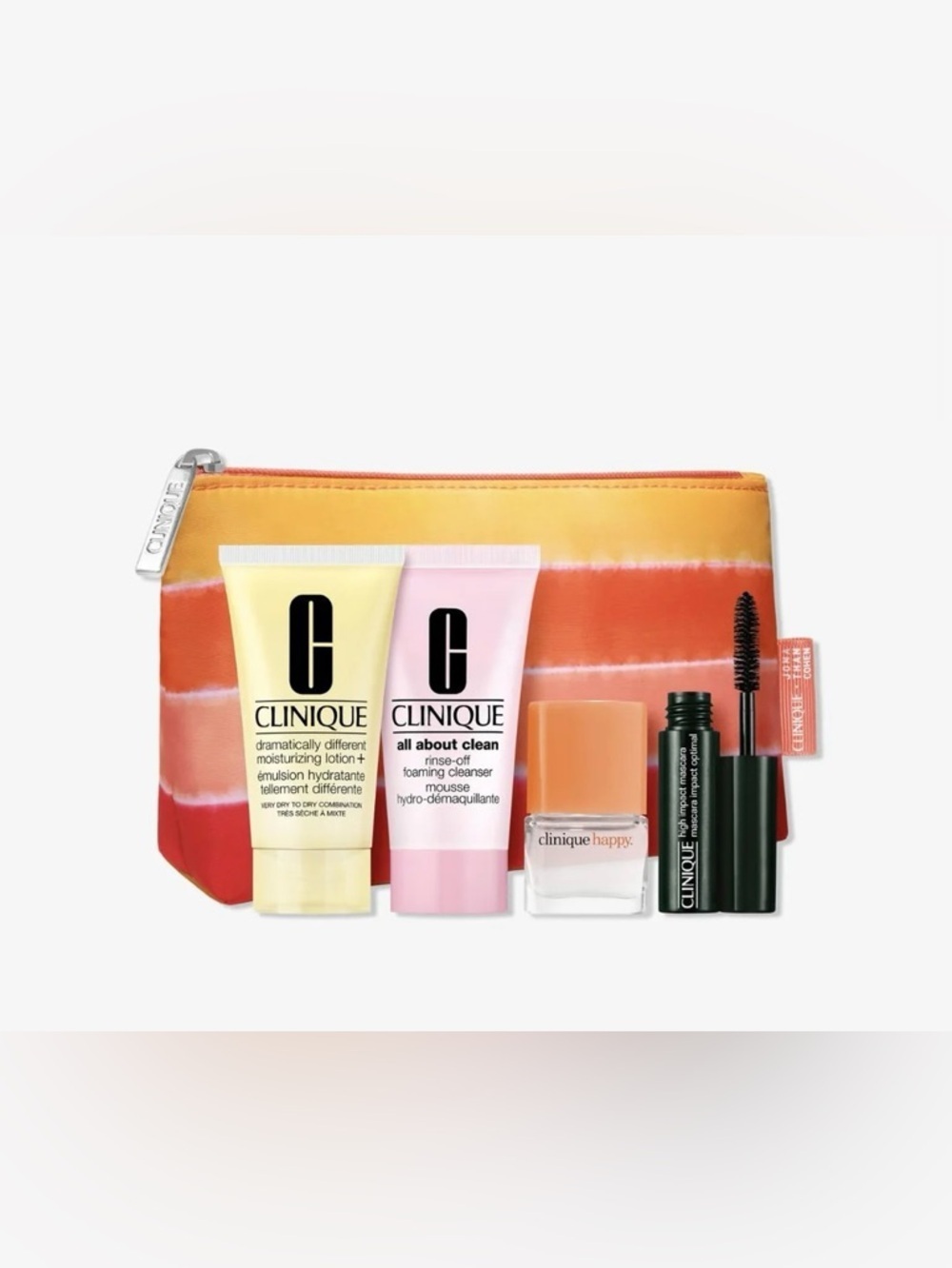 NWT CLINIQUE 5 piece Mini Skincare Set with Cosmetic Bag